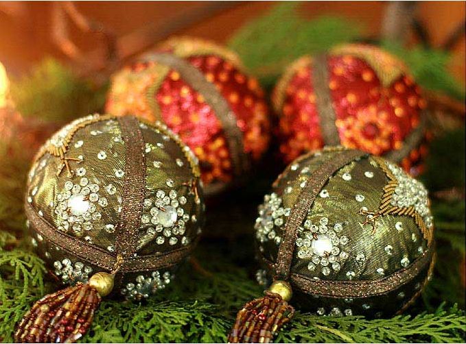 Celebration Hand Beaded Christmas Ornaments 4, India - Sold Out